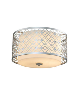 Lampadario Ziggy In Vetro, Acciaio Laccato Argento