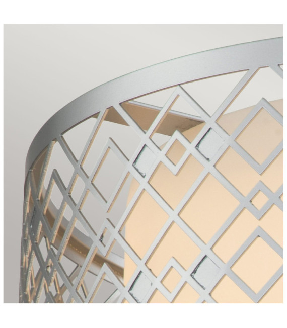 Suspension Ziggy Verre,Acier Argent Laqué