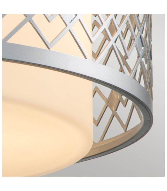 Ziggy Pendant Glass, Lacquered Silver Steel
