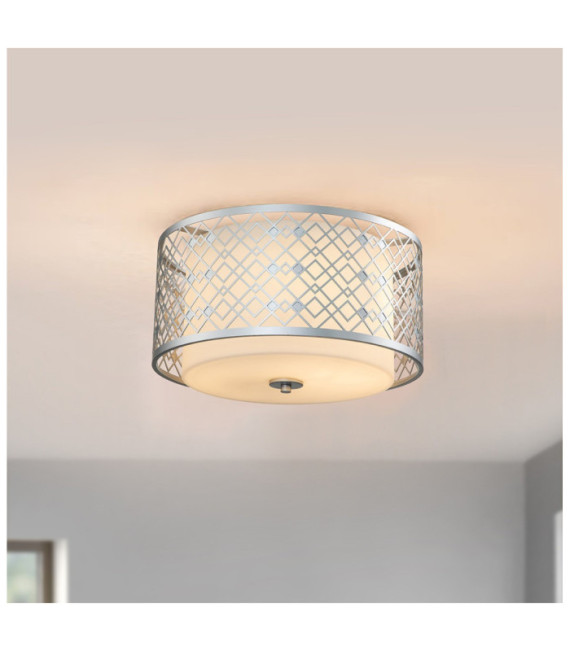 Suspension Ziggy Verre,Acier Argent Laqué