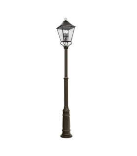 Lámpara de pie para exterior Galena Vidrio semillado, acero inoxidable, aluminio fundido Martre