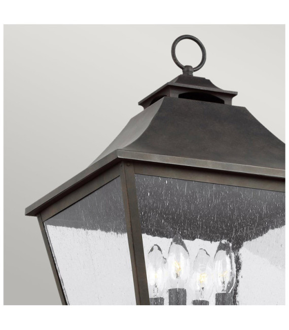 Lámpara de pie para exterior Galena Vidrio semillado, acero inoxidable, aluminio fundido Martre