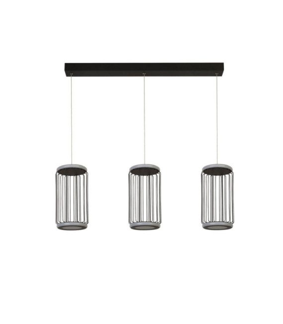 Circolo Pendelleuchte Aluminium, Weichstahl Weiß, schwarzer Sand