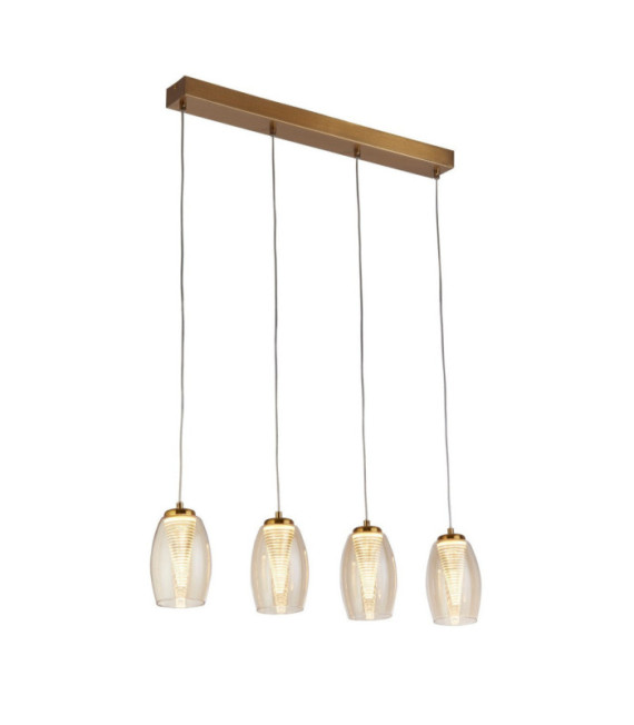 Lampada a sospensione Cyclone Acciaio dolce, vetro, acrilico Bronzo