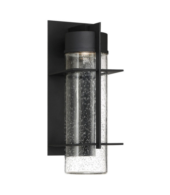 Quoizel exterior wall light Aluminum, transparent grained glass Black earth