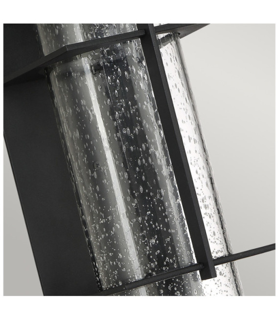 Lampada da parete per esterni Quoizel Alluminio, vetro granulato trasparente Nero terra