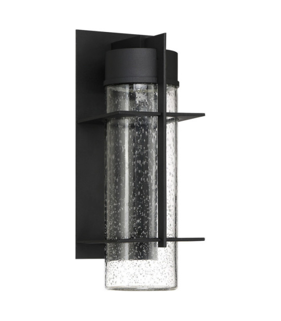 Applique murale extérieur Quoizel Aluminium,verre grainé transparent Terre noire
