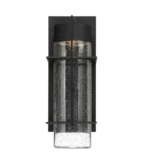Quoizel aplique exterior Aluminio, cristal granulado transparente Negro tierra