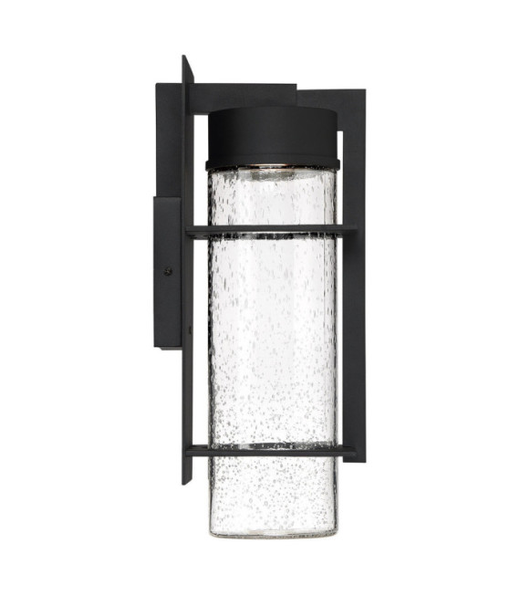 Quoizel aplique exterior Aluminio, cristal granulado transparente Negro tierra