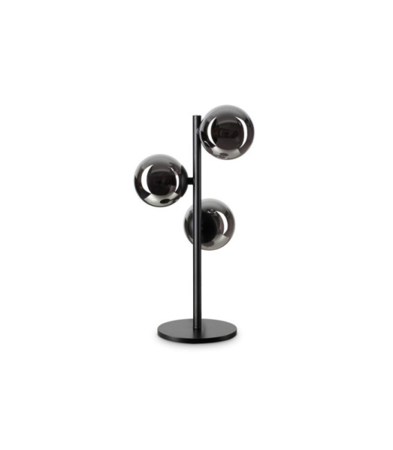 PERLAGE Tischlampe Glas, schwarzes Metall