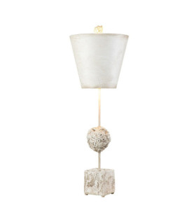 Lampe de table Petra Parchemin,Acier,Résine Blanc d'os