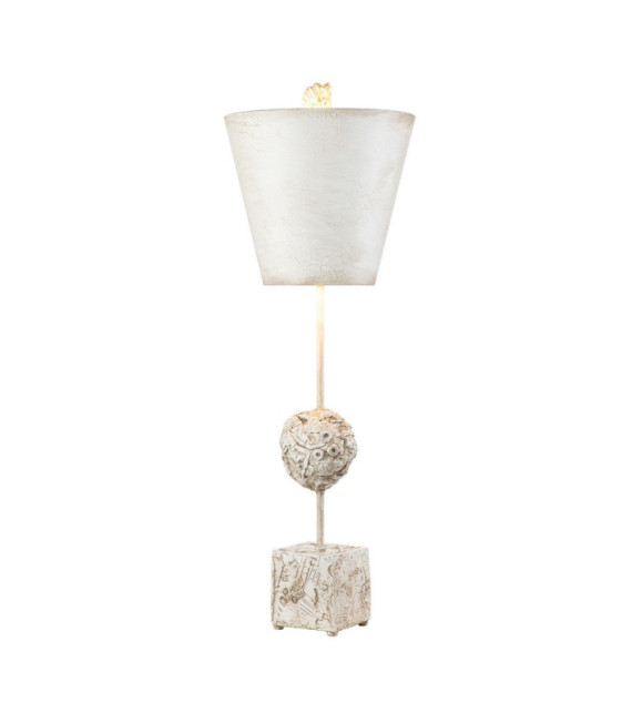 Petra Parchment Table Lamp, Steel, Bone White Resin