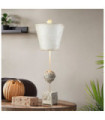 Lampe de table Petra Parchemin,Acier,Résine Blanc d'os