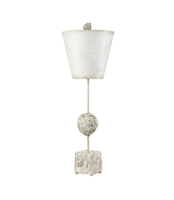 Lampada da tavolo Petra Pergamena, Acciaio, Resina Bianco Osso