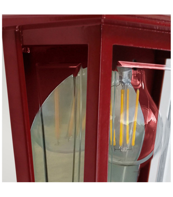Deco exterior wall light Transparent polycarbonate, aluminum Red