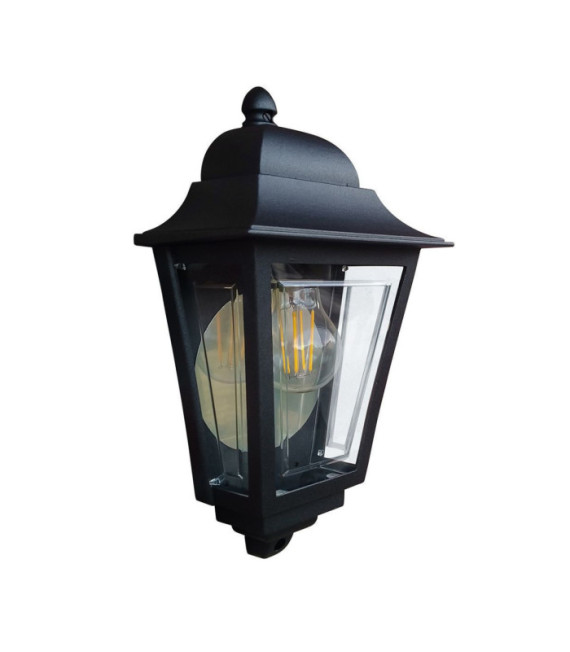 Deco exterior wall light Transparent polycarbonate, Black aluminum