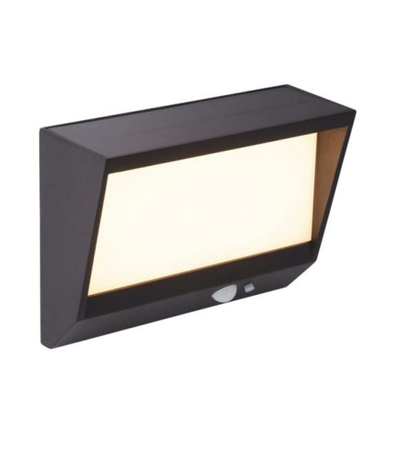 Lampada da parete solare Alluminio, policarbonato Nero opaco