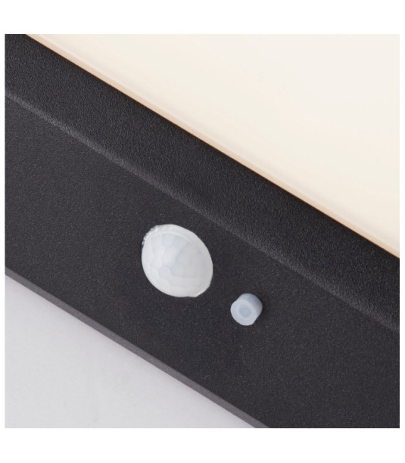 Aplique solar Aluminio, policarbonato Negro mate