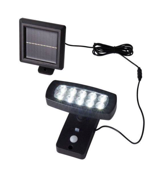 Aplique portátil Solar ABS, Policarbonato Negro satinado