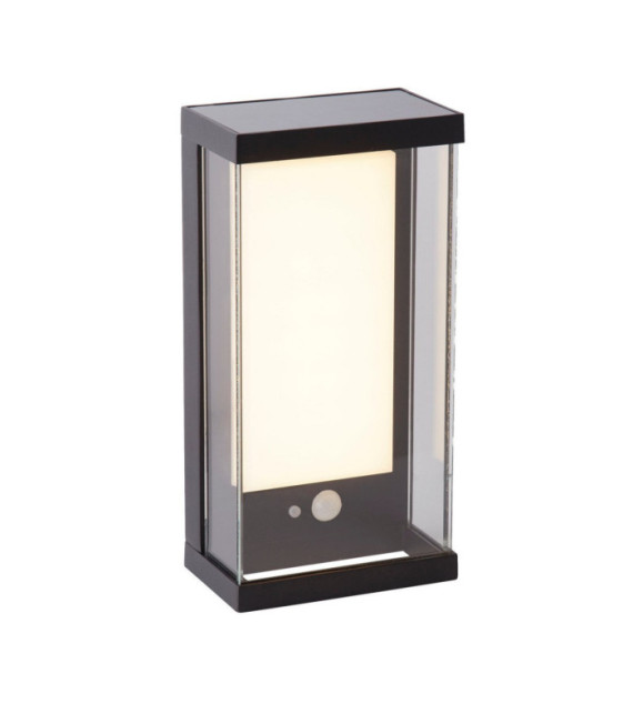 Solarwandleuchte Aluminium, Polycarbonat Mattschwarz