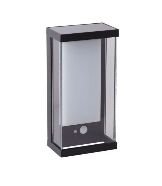 Lampada da parete solare Alluminio, policarbonato Nero opaco