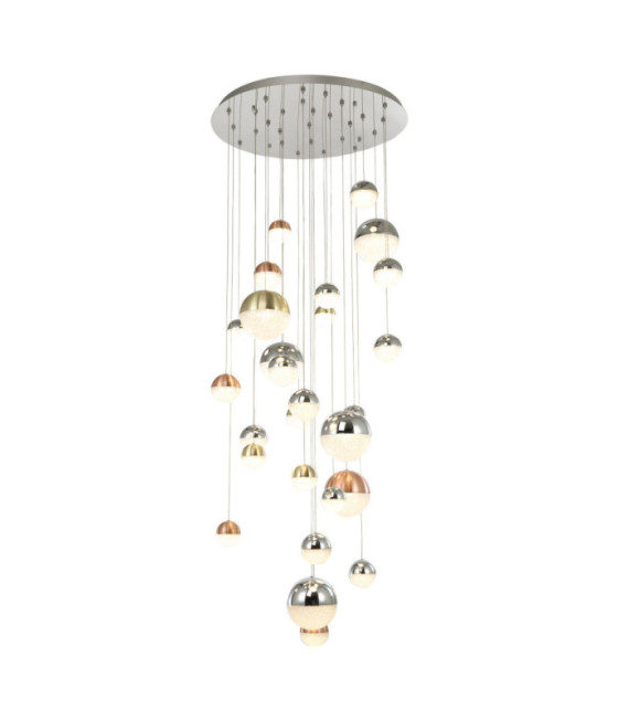 Mocado pendant light Glass, steel, aluminum Champagne gold
