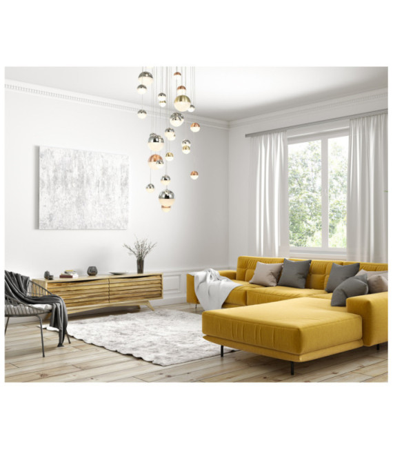 Suspension Mocado Verre,acier,aluminium Champagne d'or