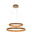 Manezia LED pendant light Acrylic, steel, leather, aluminum Brown