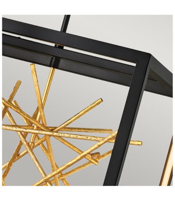 Hinkley LED-Pendelleuchte Stahl Schwarz und Goldgold