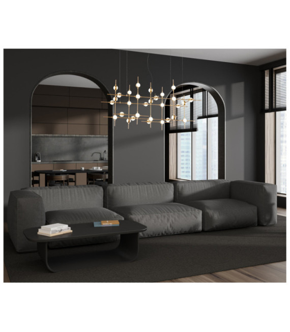 LED pendant lamp Provenza Glass, Acrylic, Steel Gold
