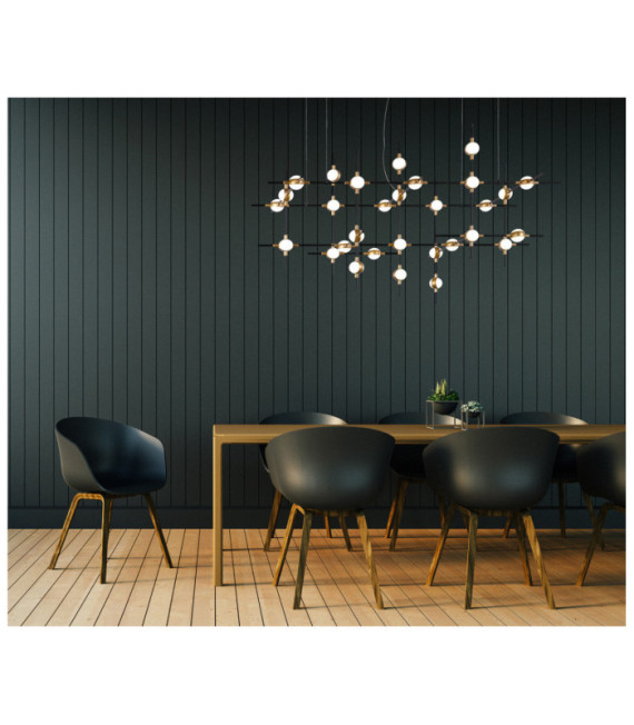 Lampada a sospensione Provenza LED Nero, Oro