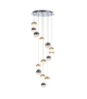 Mocado Pendelleuchte Glas, Stahl, Aluminium Chrom