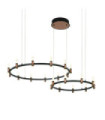 Alamo LED pendant light Glass, steel, aluminum Matt black, brushed coffee