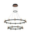 Alamo LED pendant light Glass, steel, aluminum Matt black, brushed coffee