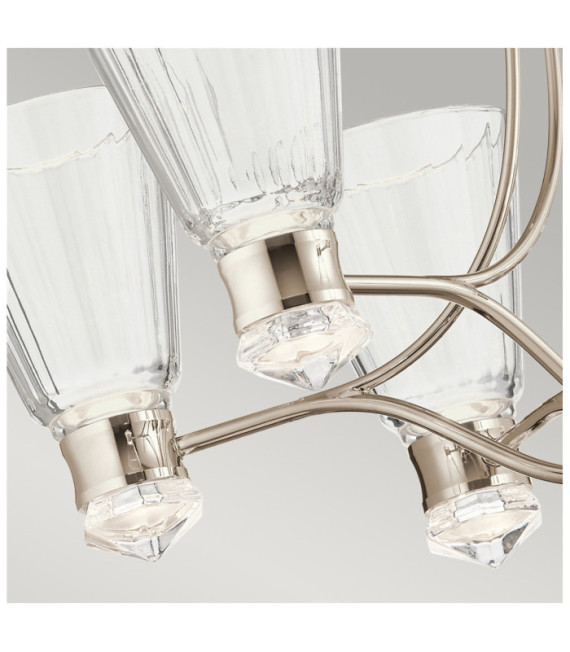 Kichler pendant light Steel, transparent faceted glass, polished nickel aluminum