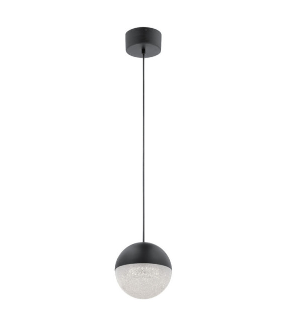 Lámpara colgante Kichler Hierro, acrílico con chip de circonita, aluminio Negro mate