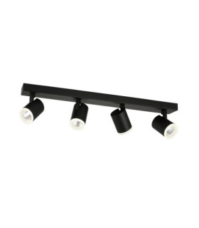 Barra faretto Helvia Plastica, acciaio, alluminio Nero