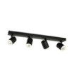 Barre de spots Helvia Plastique,acier,aluminium Noir