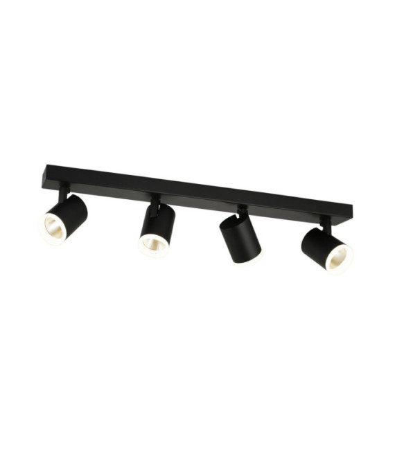Barra faretto Helvia Plastica, acciaio, alluminio Nero