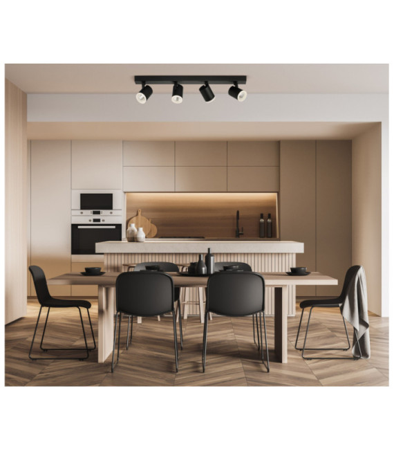 Helvia spotlight bar Plastic, steel, aluminum Black