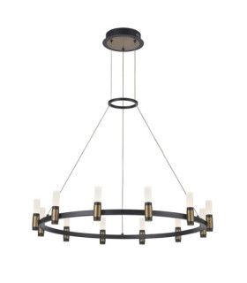 Alamo LED pendant light Glass, steel, aluminum Matt black, brushed coffee