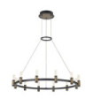 Alamo LED pendant light Glass, steel, aluminum Matt black, brushed coffee