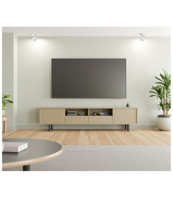 Plafonnier Herios Aluminium Blanc, Noir