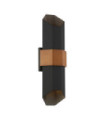 Quoizel outdoor wall light Glass, Matte black aluminum (with painted wood effect bracelet)