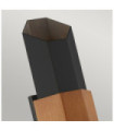 Quoizel outdoor wall light Glass, Matte black aluminum (with painted wood effect bracelet)