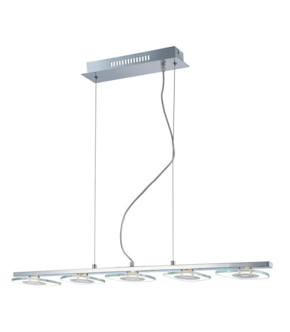 Lampada a sospensione LED Bill. Lega metallica cromata