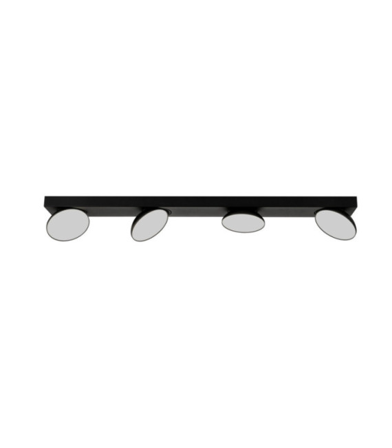 Barre de spots Castelio Plastique,acier,aluminium Noir