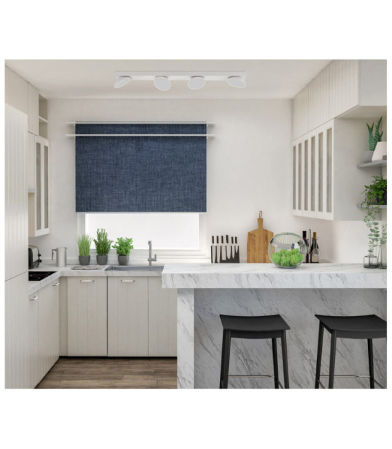 Barre de spots Castelio Plastique,acier,aluminium Blanc