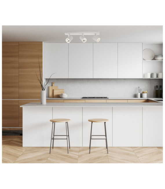 Barra faretto Helvia Plastica, acciaio, alluminio Bianco