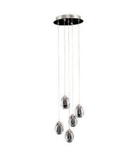 Lámpara colgante Huelto Acrílico, acero, aluminio Cromo